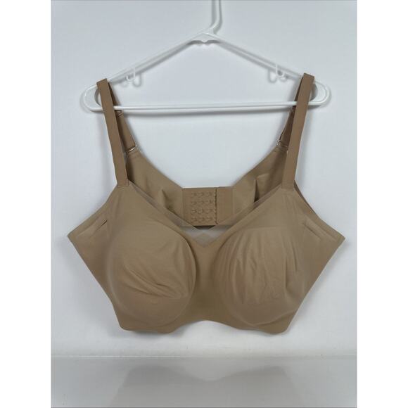 Honeylove Bra Crossover V Neck Nude Wireless w/ Removal Pads 2X 42C/D - Picture 1 of 12